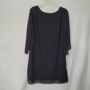 Grace Karin Dress Womens L Black Open Slit Sleeve Lined Classic Midi Minimalist